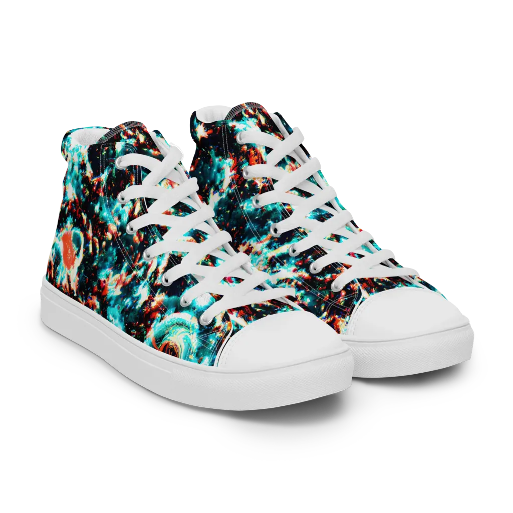 Whirlpool Dream on Women's High Top Canvas Shoes — Right Front