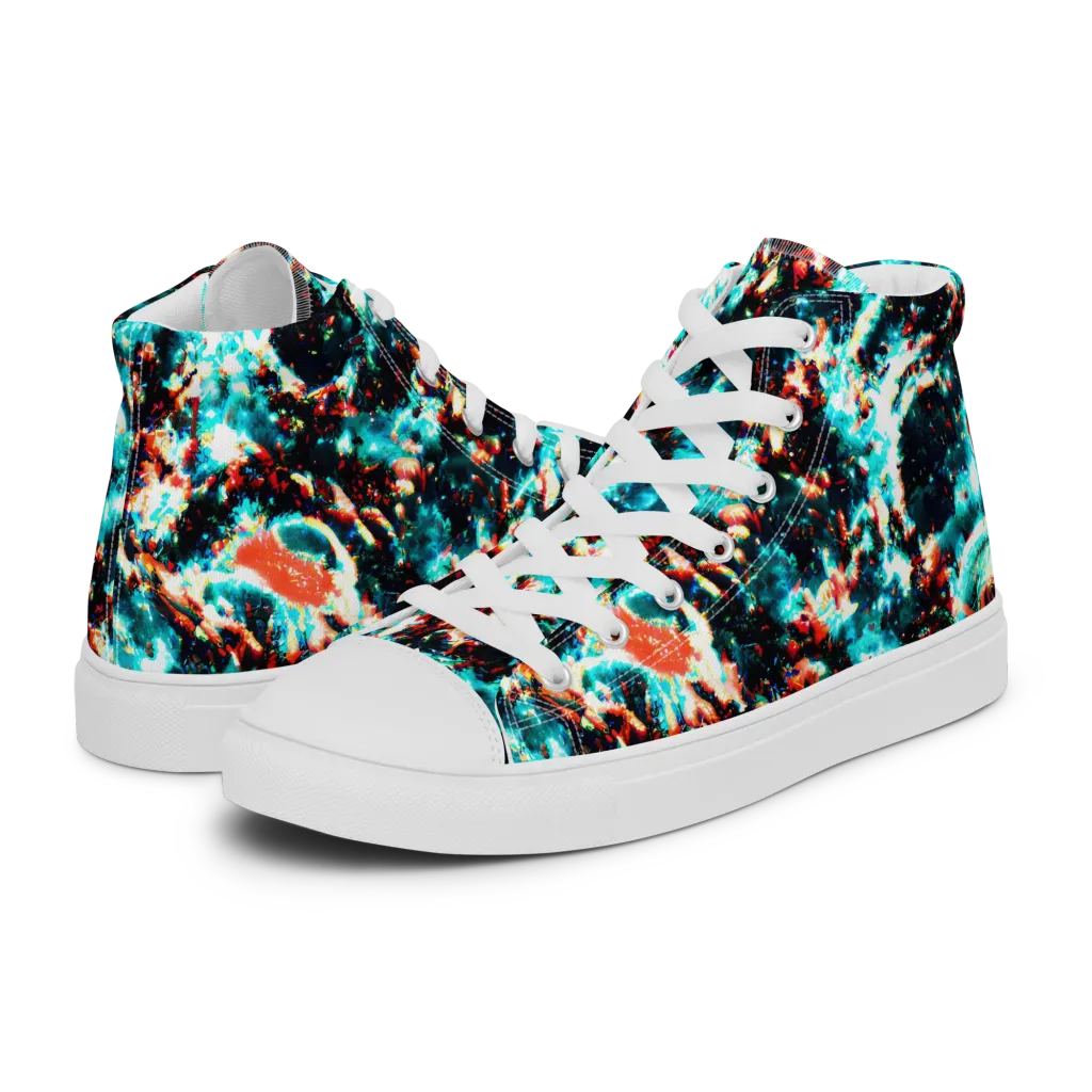 Whirlpool Dream on Women's High Top Canvas Shoes — Left