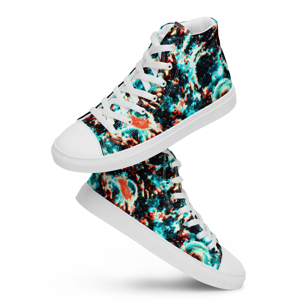 Whirlpool Dream on Women's High Top Canvas Shoes — Front