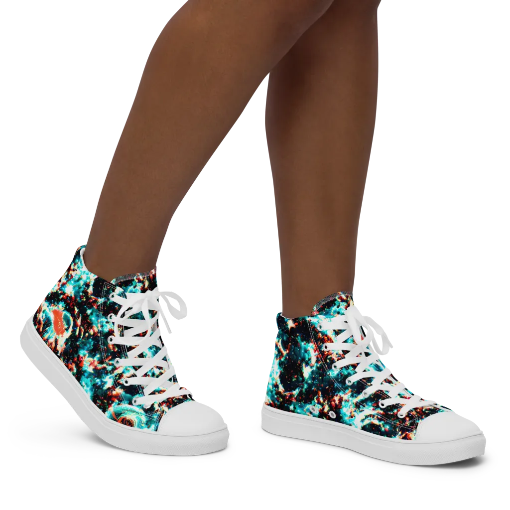 Whirlpool Dream on Women's High Top Canvas Shoes — Right