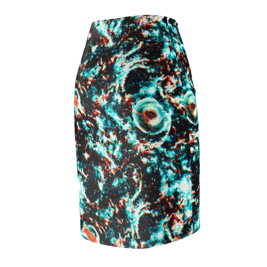 Whirlpool Dream on Pencil Skirt — Back Side