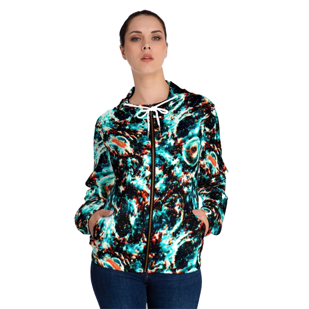 Whirlpool Dream on Women's Full-Zip Hoodie — Front On Person