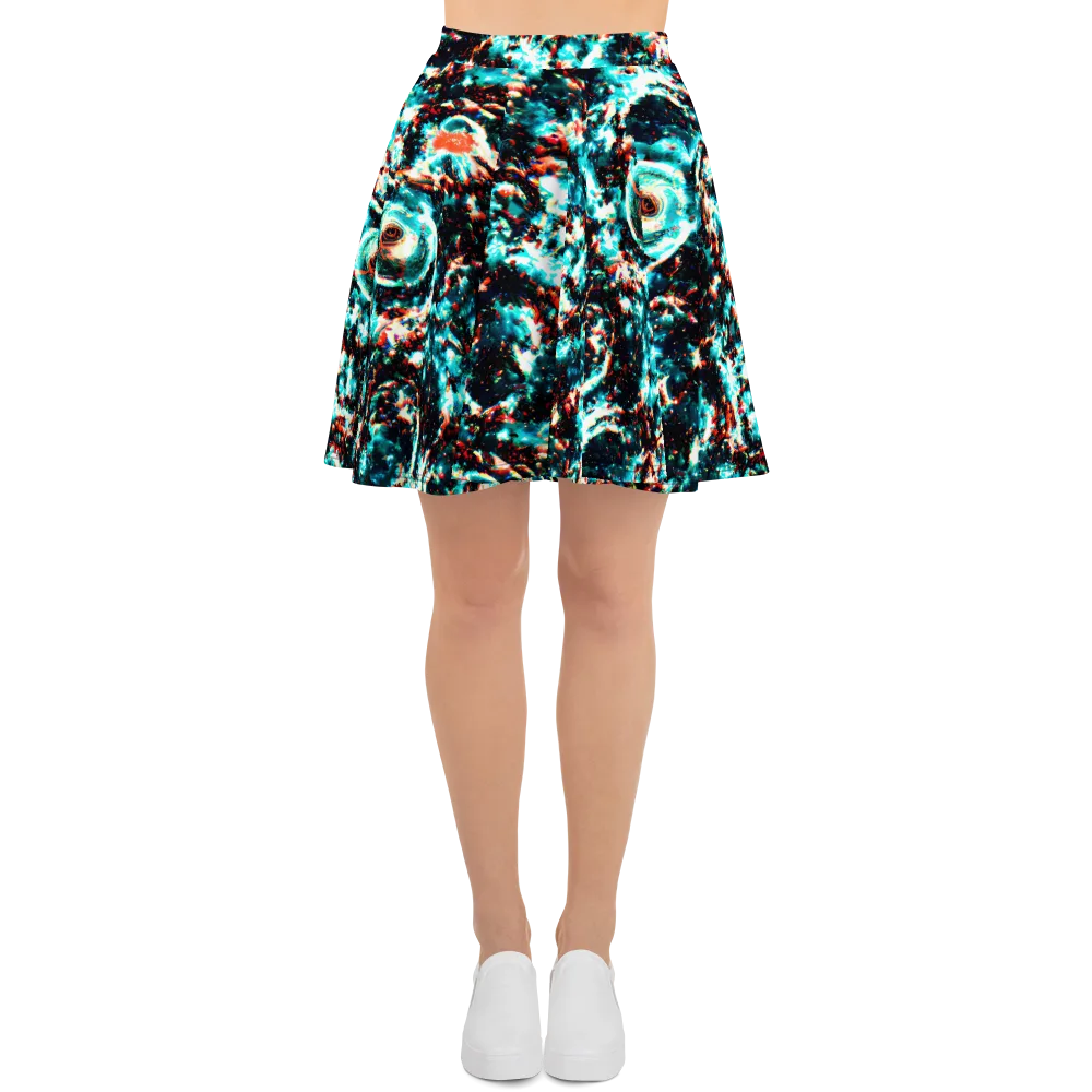Whirlpool Dream on Skater Skirt — Front
