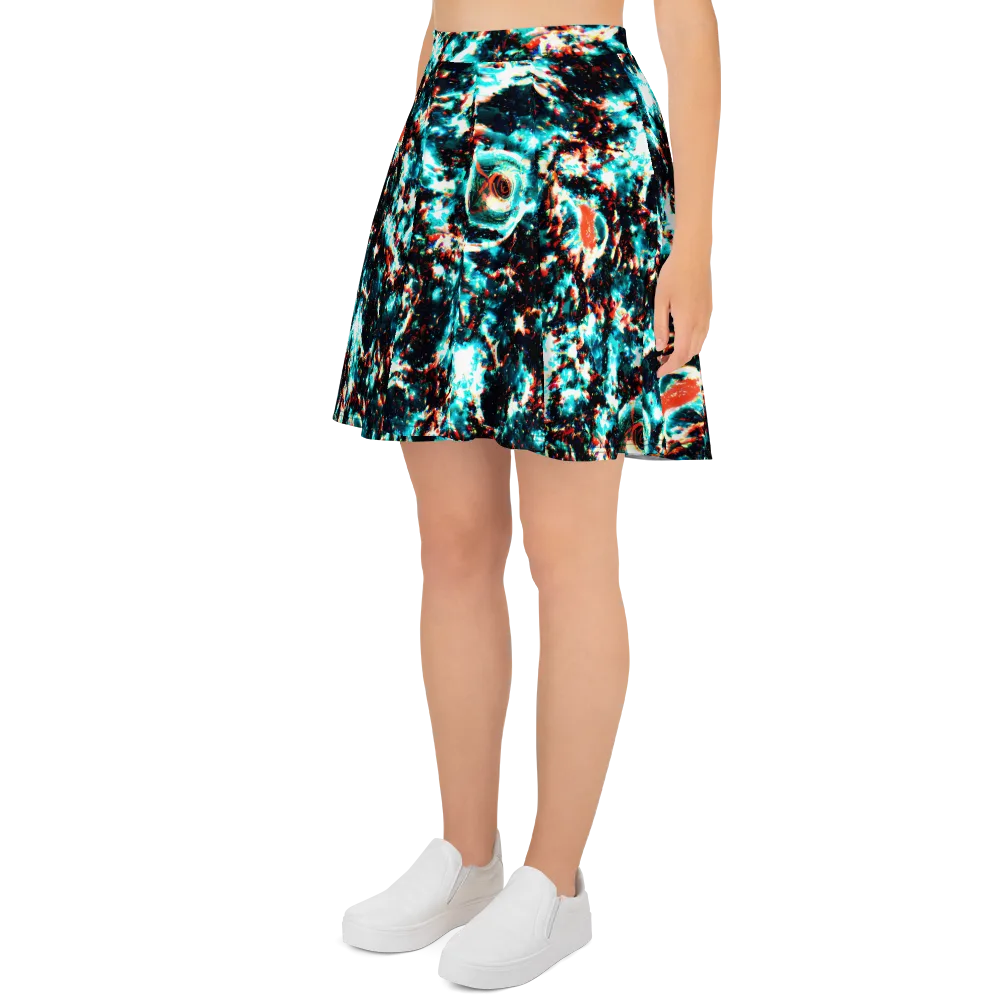 Whirlpool Dream on Skater Skirt — Left