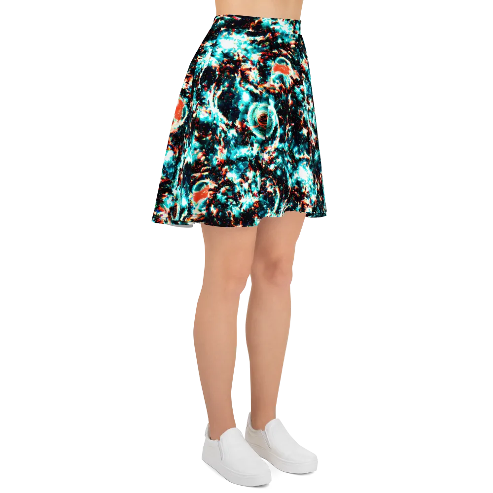 Whirlpool Dream on Skater Skirt — Right