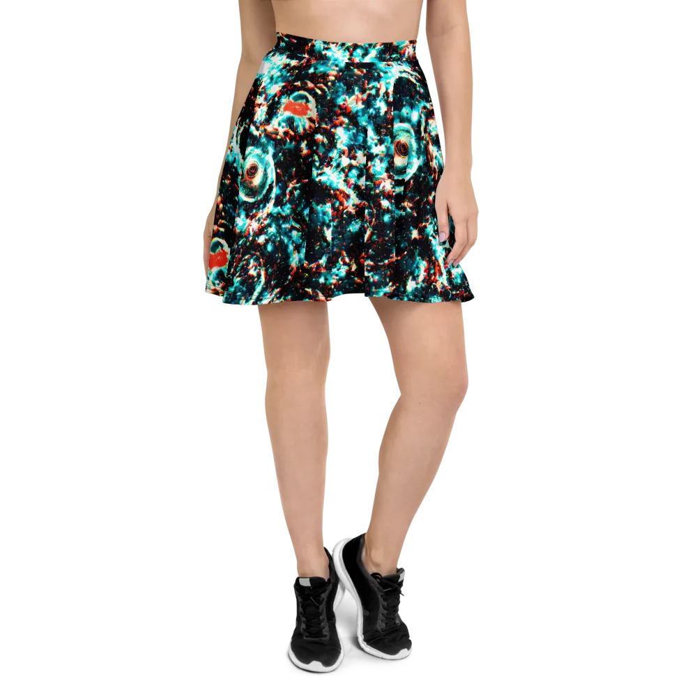 Whirlpool Dream on Skater Skirt — Front