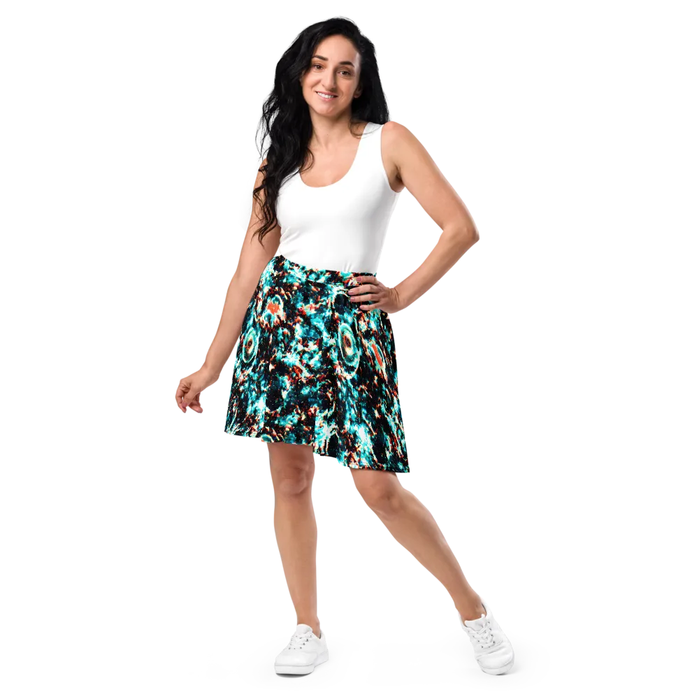 Whirlpool Dream on Skater Skirt — Front