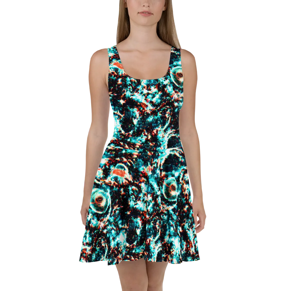 Whirlpool Dream on Skater Dress — Front