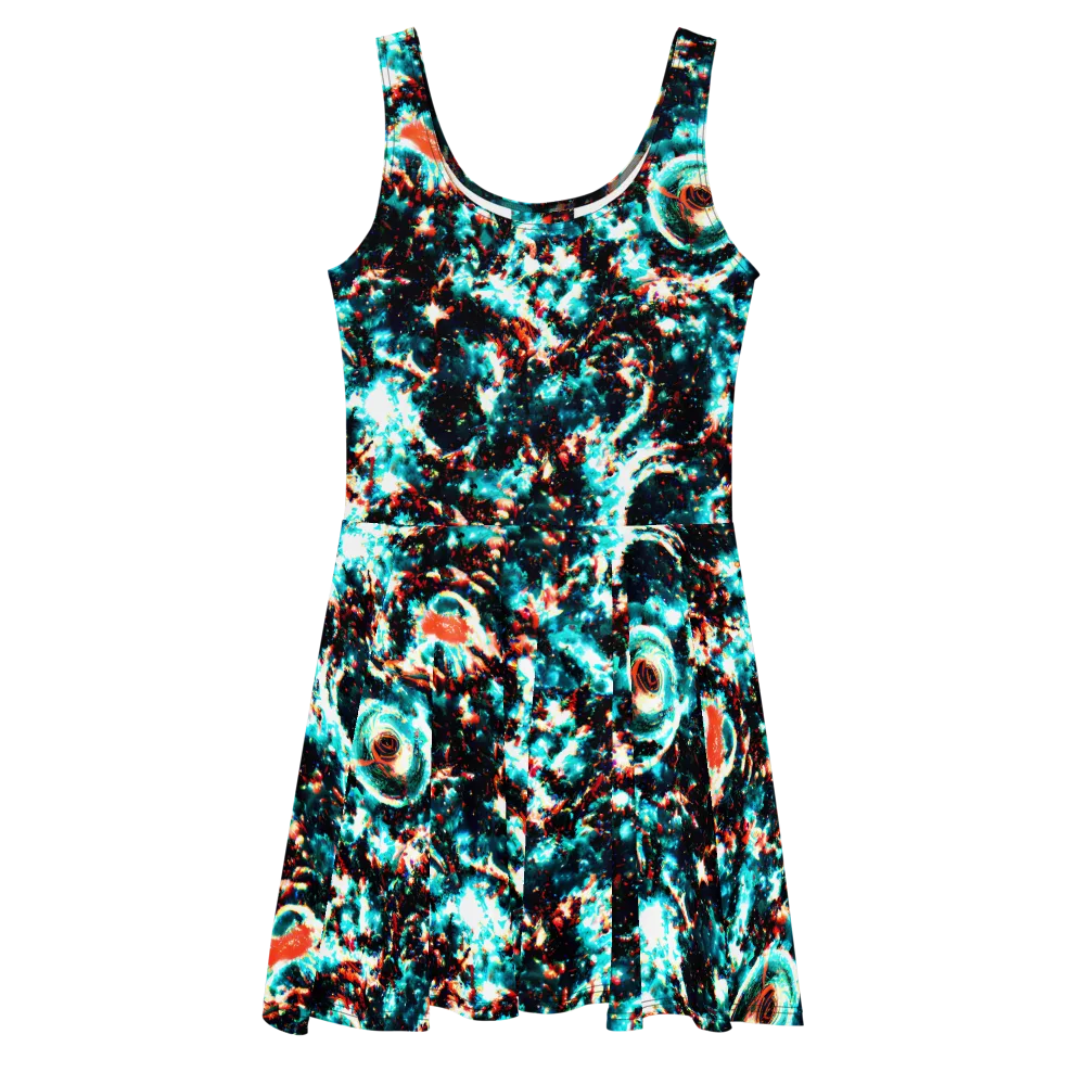 Whirlpool Dream on Skater Dress — Front
