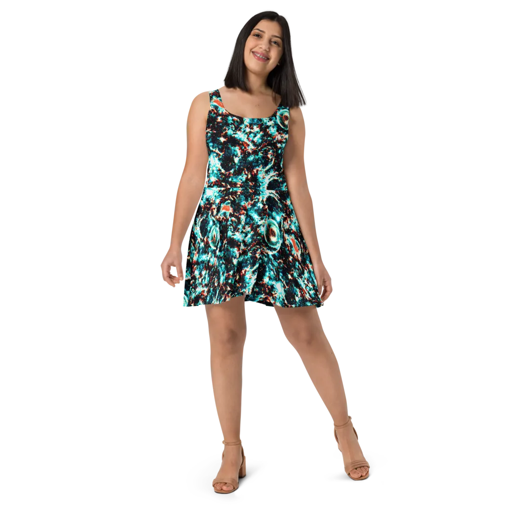 Whirlpool Dream on Skater Dress — Front