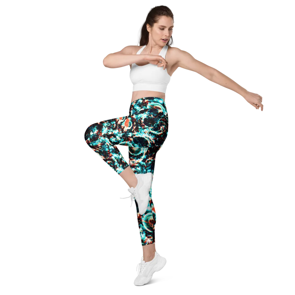 Whirlpool Dream on Leggings with Pockets — Left Front