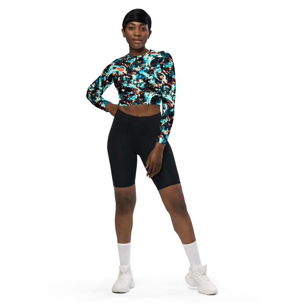 Whirlpool Dream on Long Sleeve Crop Top — Front