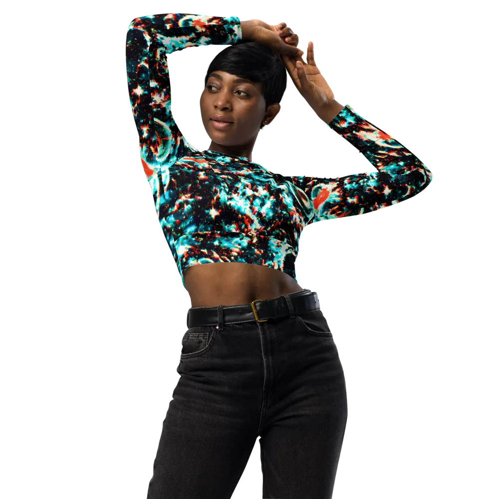 Whirlpool Dream on Long Sleeve Crop Top — Front