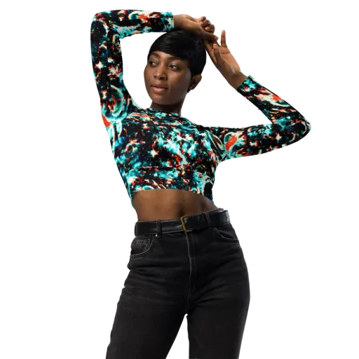 Whirlpool Dream on a Long Sleeve Crop Top