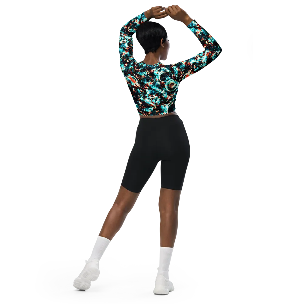 Whirlpool Dream on Long Sleeve Crop Top — Back