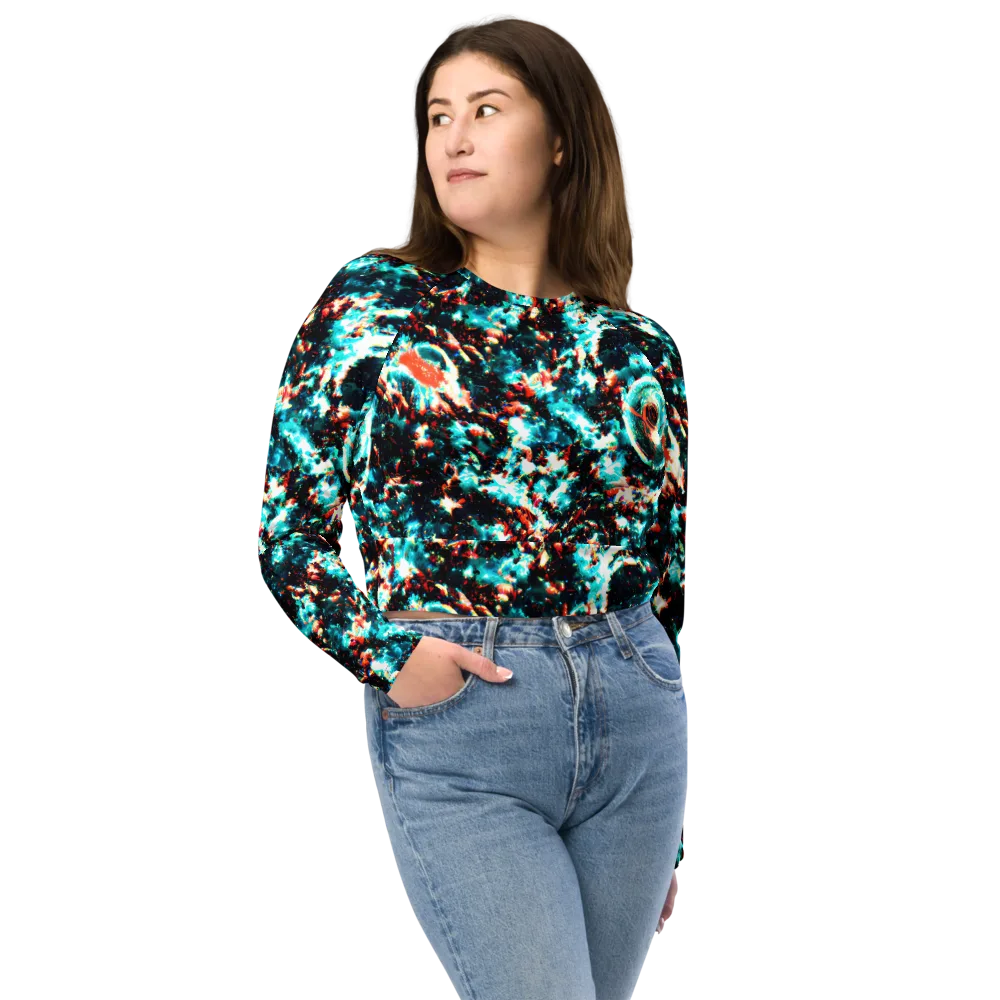 Whirlpool Dream on Long Sleeve Crop Top — Front