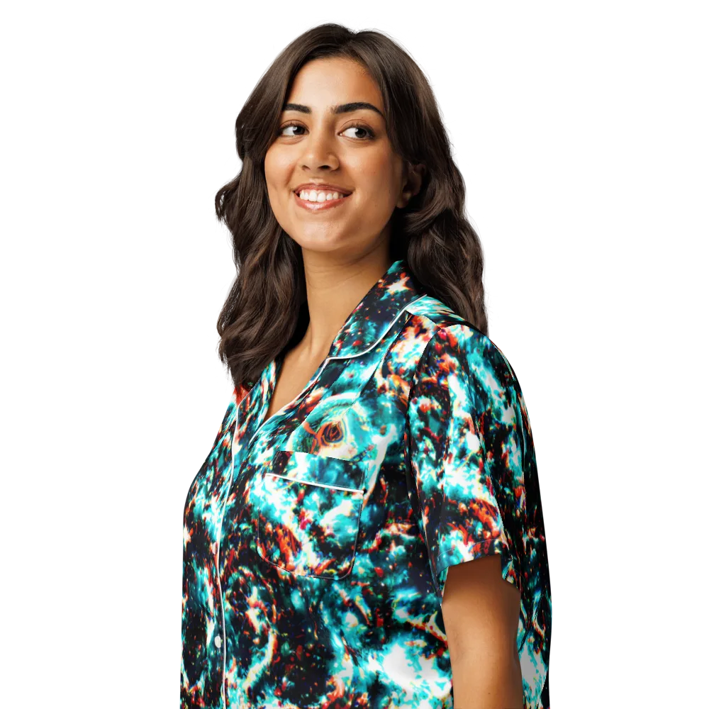 Whirlpool Dream on Women's Short Sleeve Pajama Top — Left Front