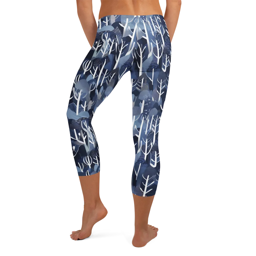 Midnight Grove on Capri Leggings — Back