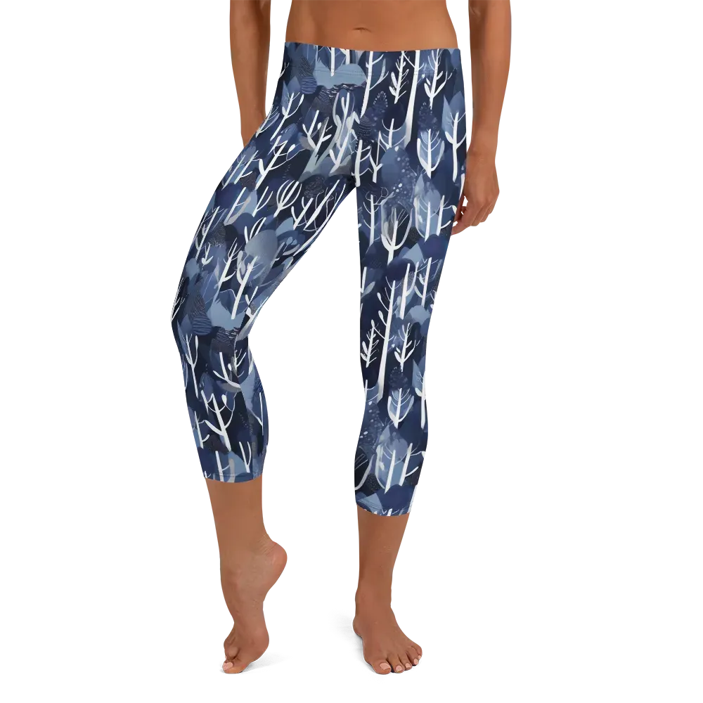 Midnight Grove on Capri Leggings — Front
