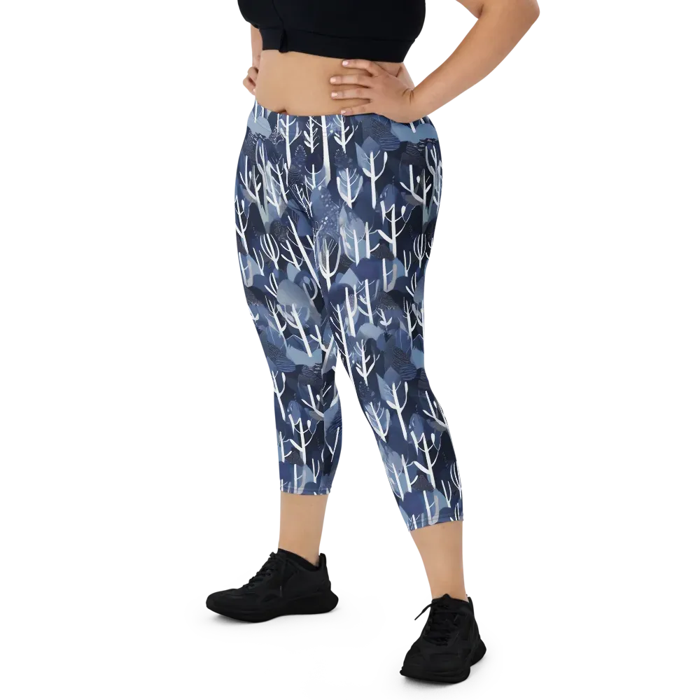 Midnight Grove on Capri Leggings — Front