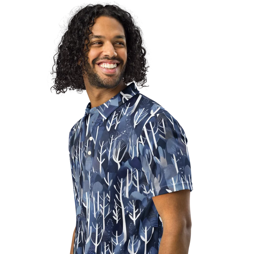 Midnight Grove on Men's Slim Fit Polo Shirt — Left Front