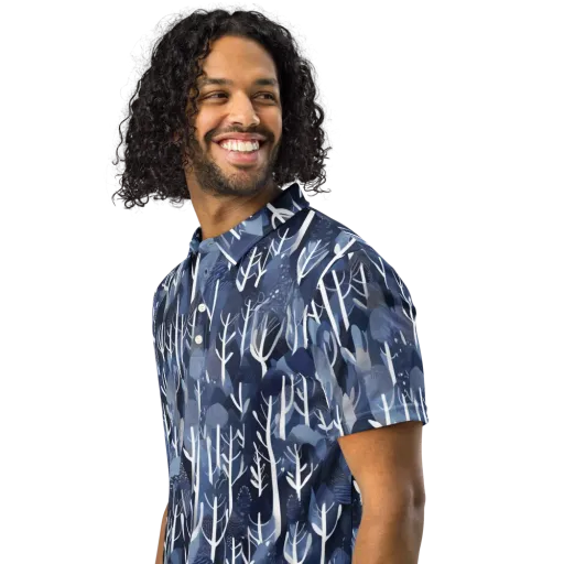 Midnight Grove on a Men's Slim Fit Polo Shirt
