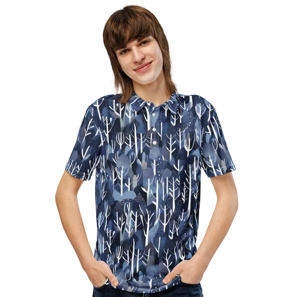 Midnight Grove on Men's Slim Fit Polo Shirt — Front
