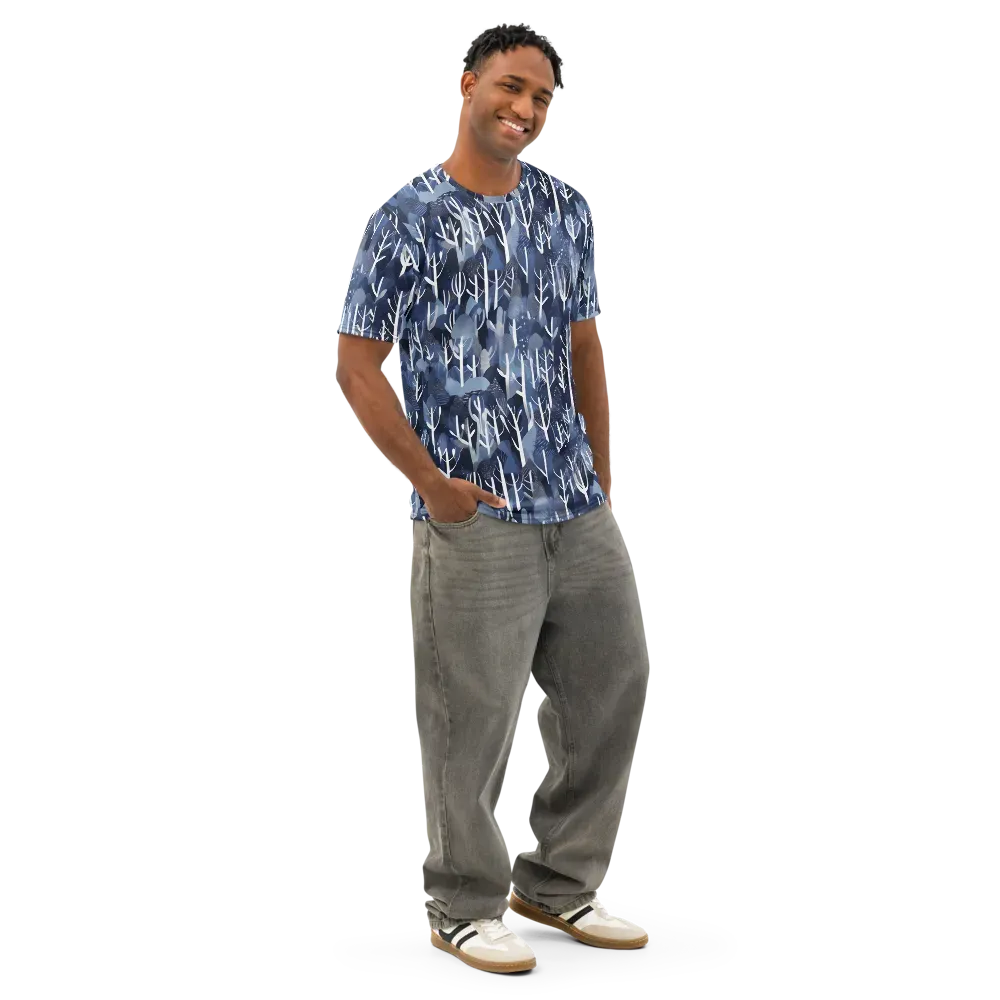 Midnight Grove on Men's Cotton Crew Neck T-Shirt — Right Front
