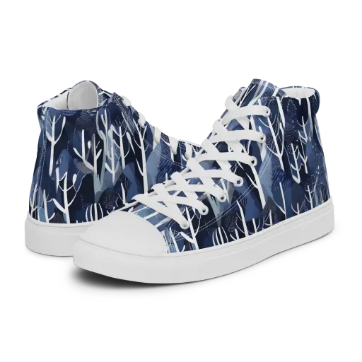Midnight Grove on a Men's High Top Canvas Shoes