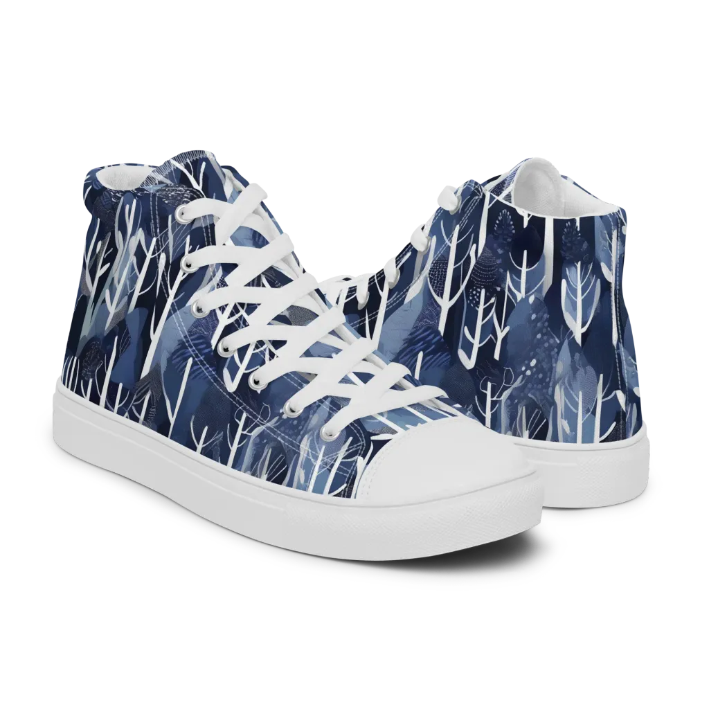 Midnight Grove on Men's High Top Canvas Shoes — Right