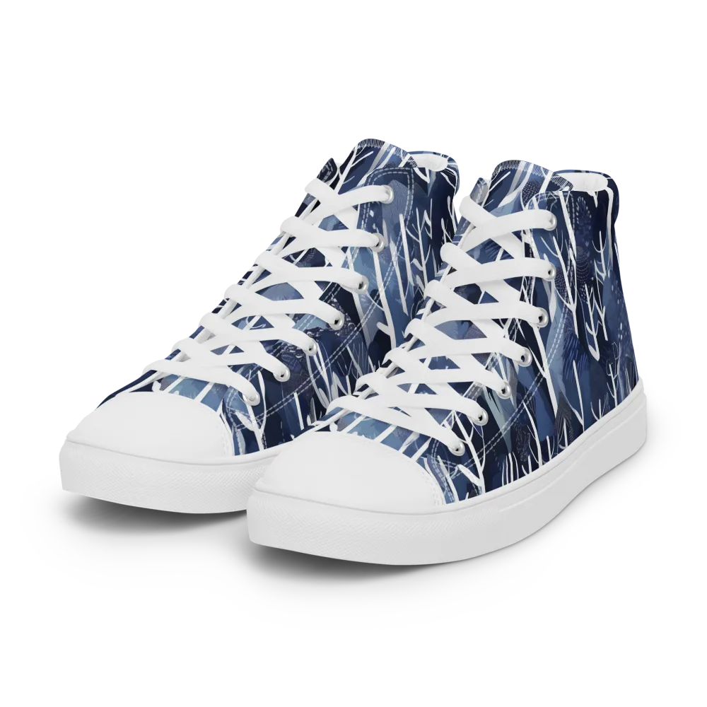 Midnight Grove on Women's High Top Canvas Shoes — Left Front