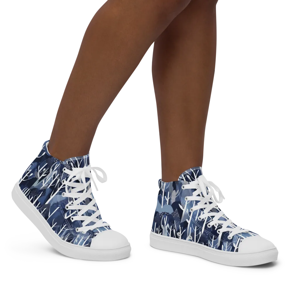 Midnight Grove on Women's High Top Canvas Shoes — Right