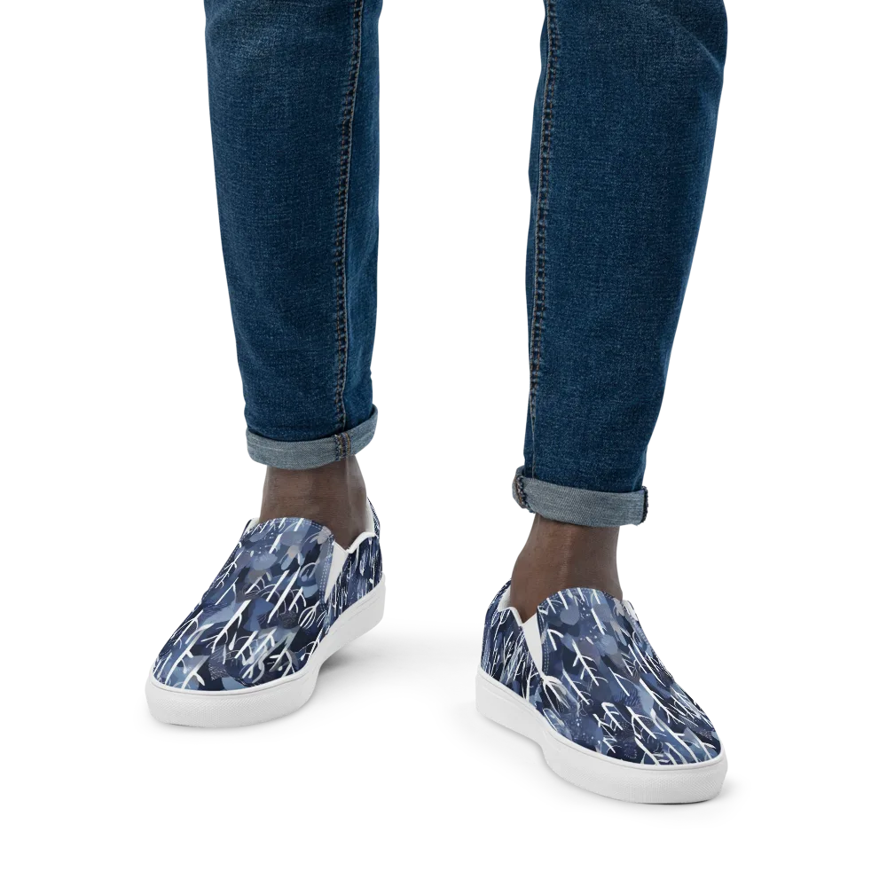 Midnight Grove on Men's Slip-On Canvas Shoes — Front