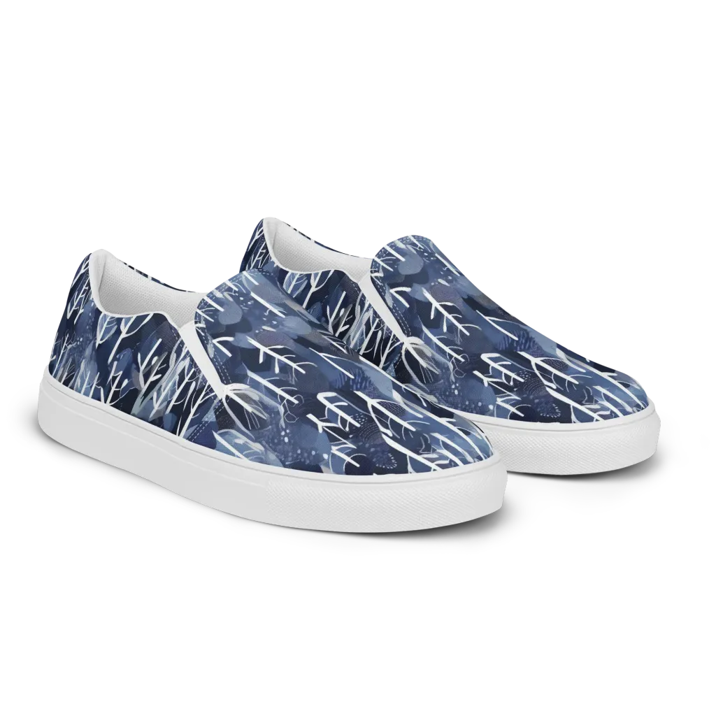 Midnight Grove on Women's Slip-On Canvas Shoes — Right Front