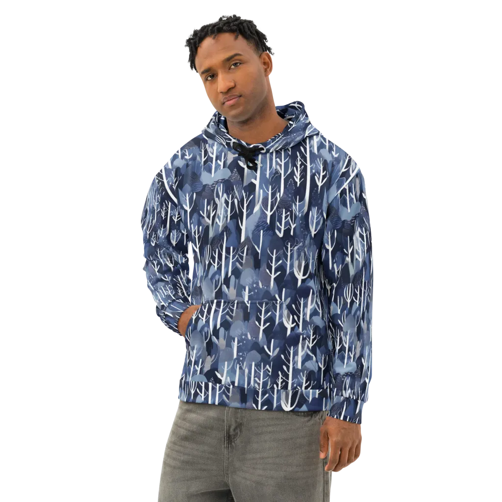 Midnight Grove on Cotton Hoodie — Left Front