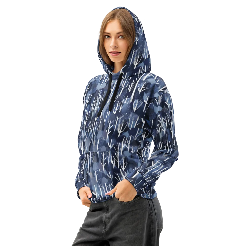 Midnight Grove on Cotton Hoodie — Left Front