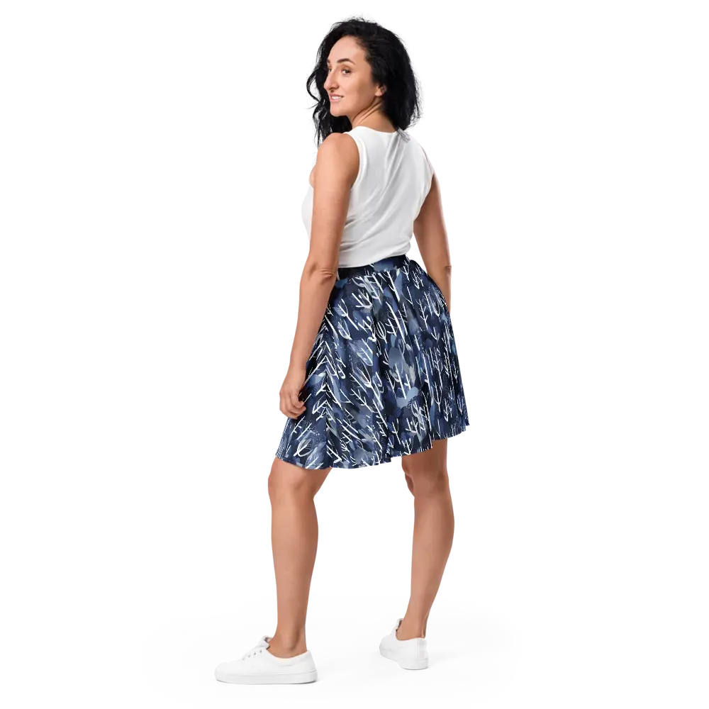 Midnight Grove on Skater Skirt — Back