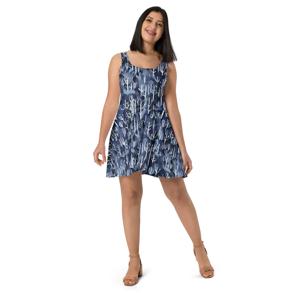 Midnight Grove on Skater Dress — Front