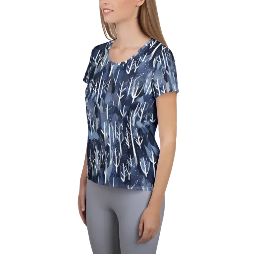 Midnight Grove on a Women's Athletic T-Shirt