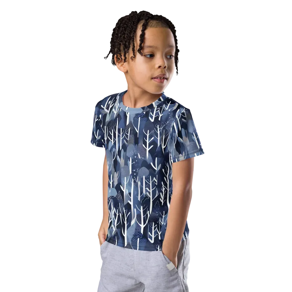 Midnight Grove on Kids Crew Neck T-Shirt — Left Front
