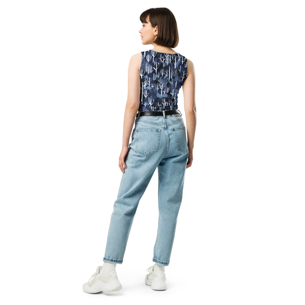 Midnight Grove on Crop Top — Back