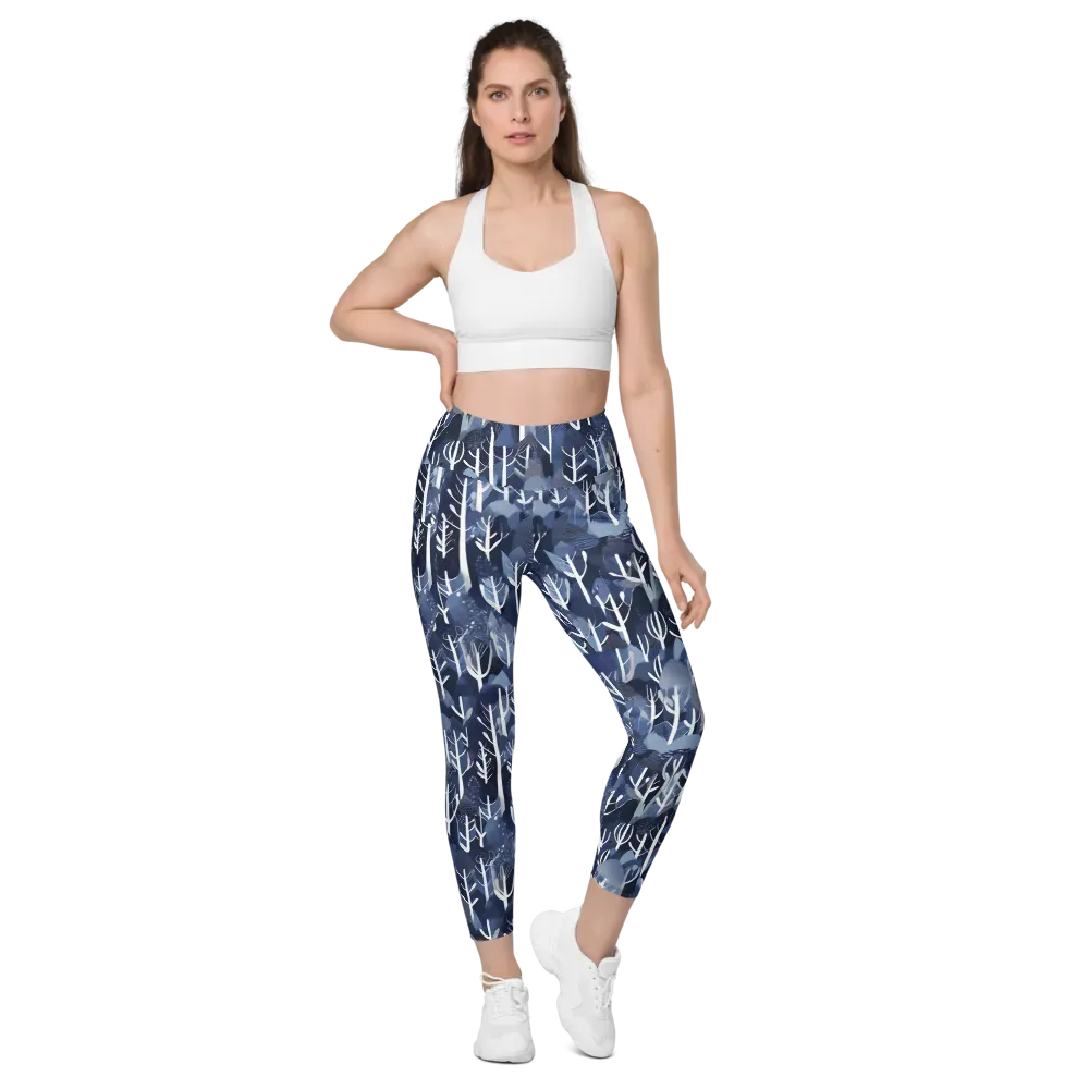 Midnight Grove on Leggings with Pockets — Front