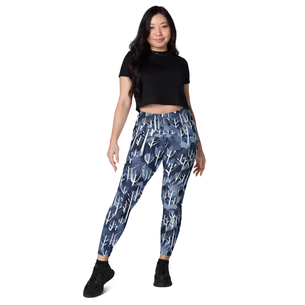 Midnight Grove on Leggings with Pockets — Front