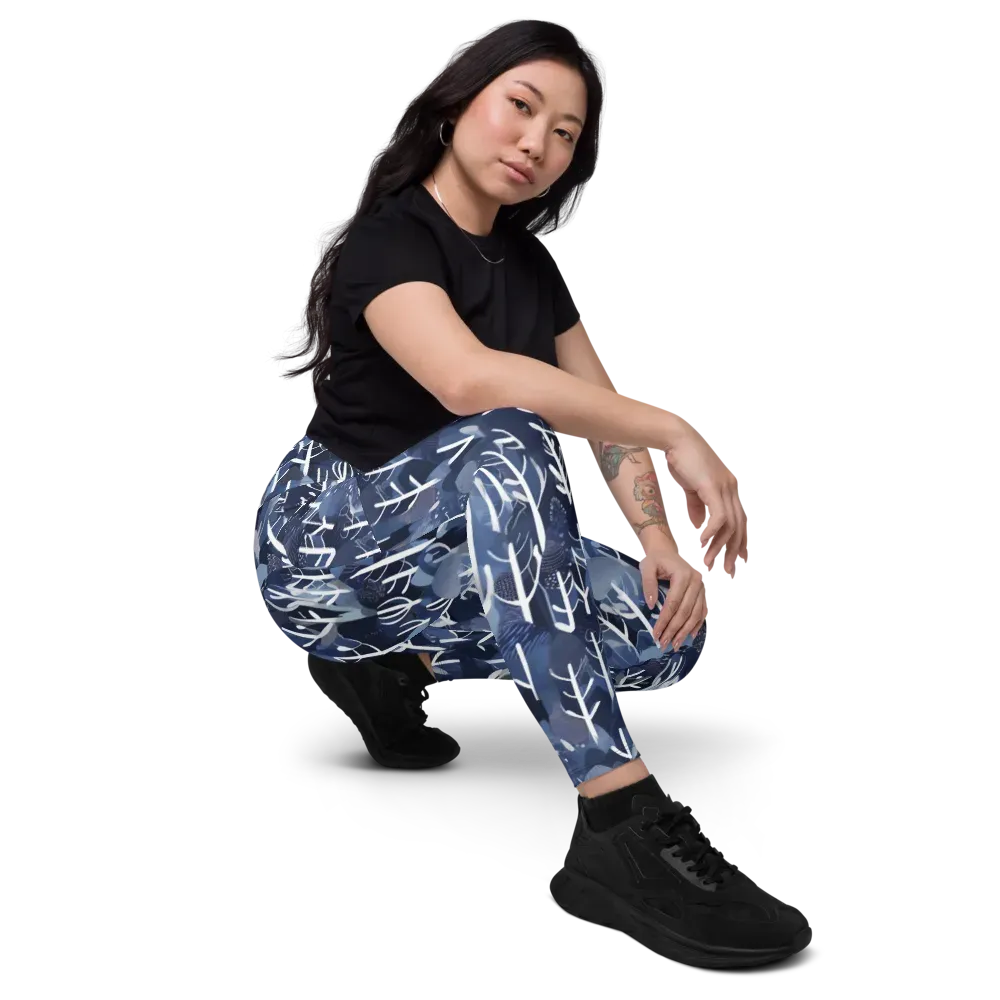 Midnight Grove on Leggings with Pockets — Right Front
