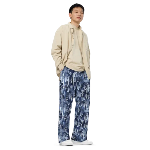Midnight Grove on a Wide-Leg Pants