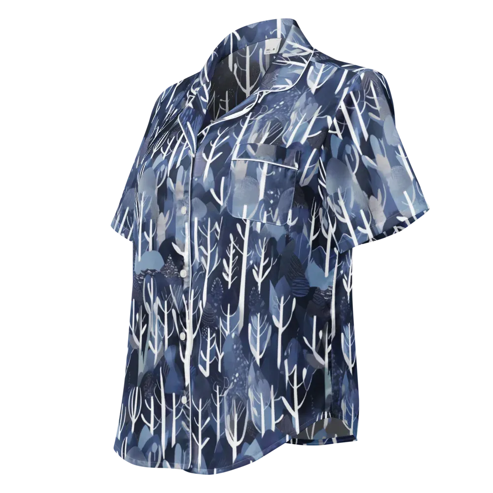 Midnight Grove on Women's Short Sleeve Pajama Top — Left Front