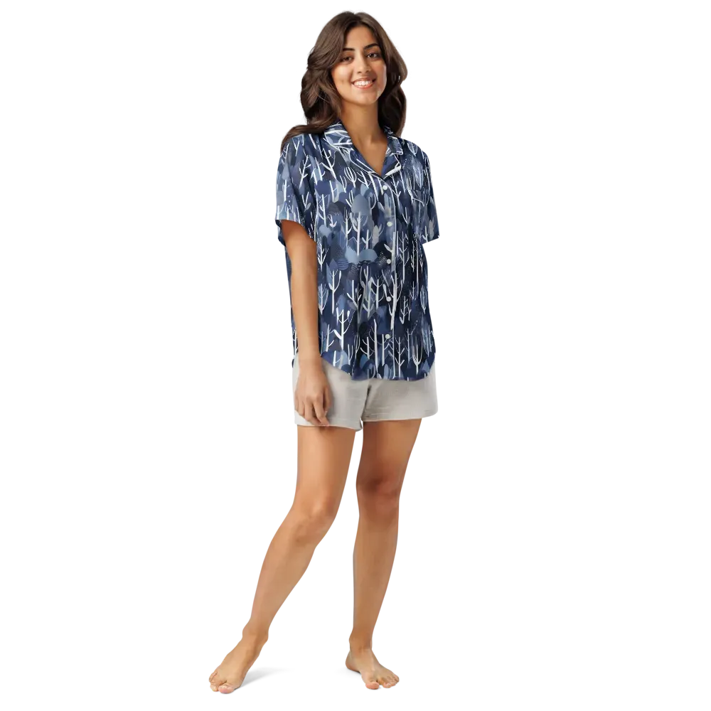 Midnight Grove on Women's Short Sleeve Pajama Top — Front