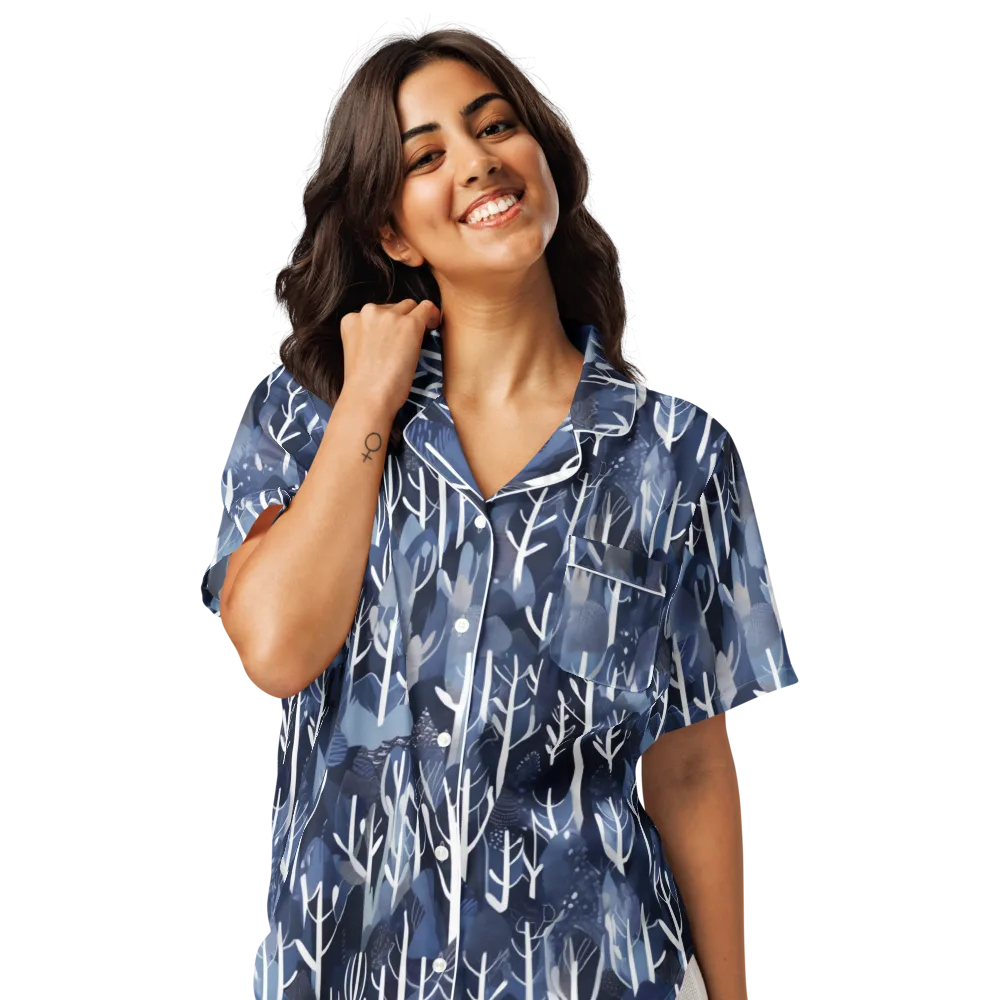 Midnight Grove on Women's Short Sleeve Pajama Top — Front