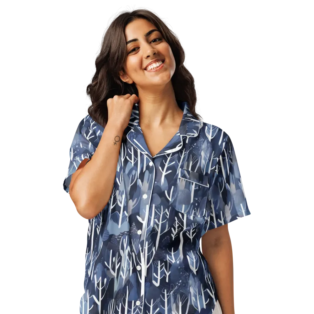 Midnight Grove on Women's Short Sleeve Pajama Top — Front