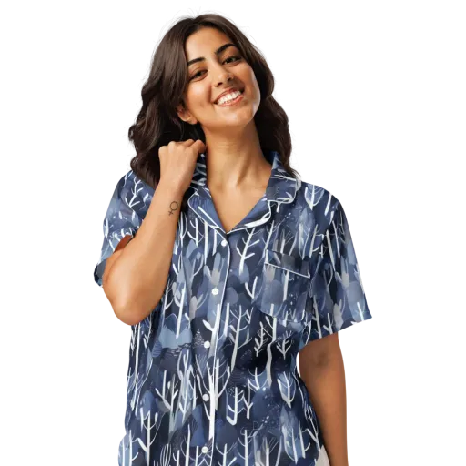 Midnight Grove on a Women's Short Sleeve Pajama Top